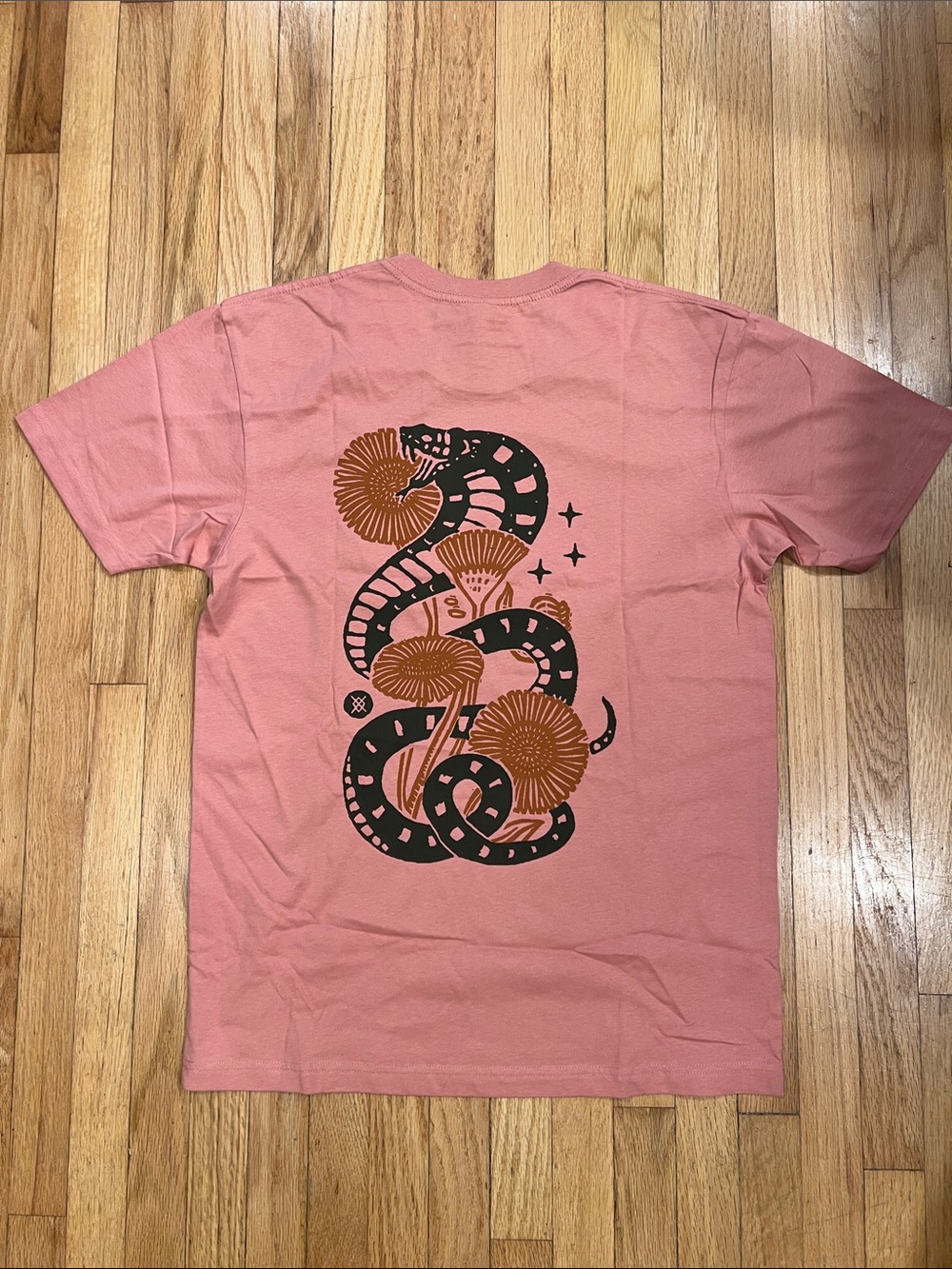 Stance Coral Pink Short Sleeve Tee with Snake Chest Graphic - Picture 3 of 3
